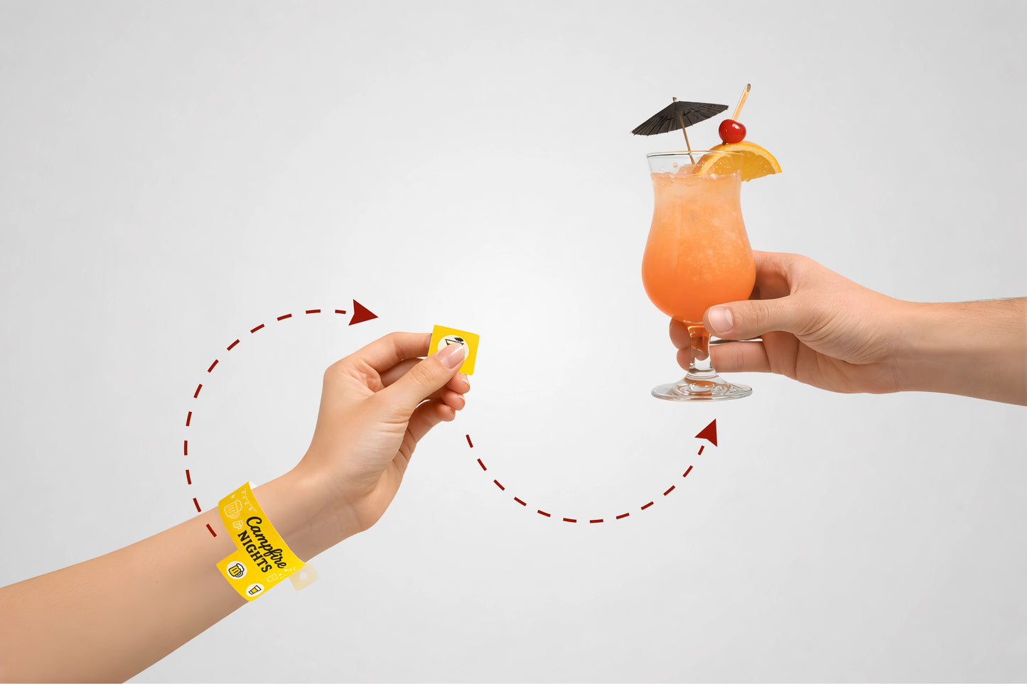 Opaska wstępu z odpinanym biletem