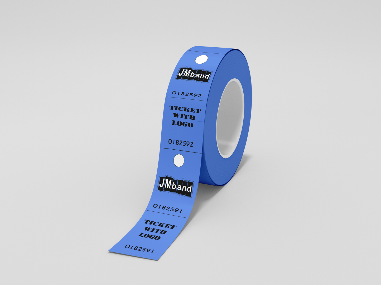 2-Part Cloakroom Tickets with Print Ticket JM Band EU 100 Blue