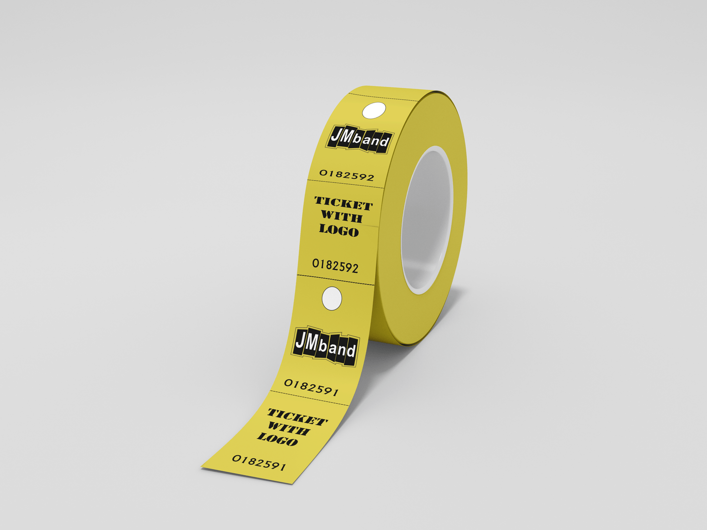 2-Part Cloakroom Tickets with Print Ticket JM Band EU 100 Yellow