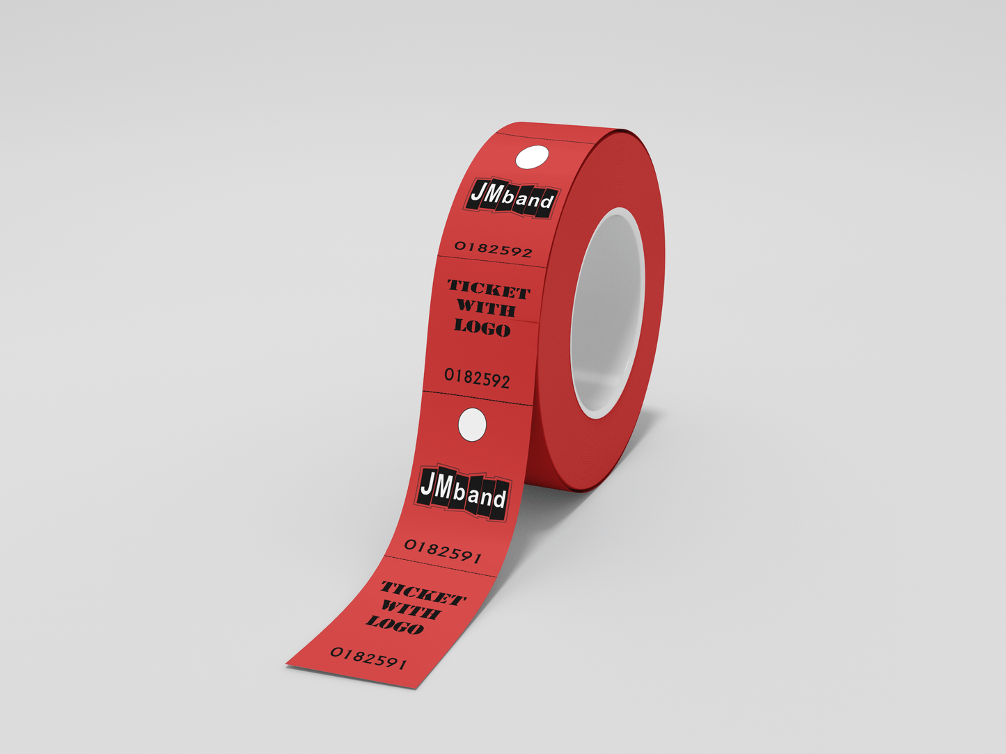 2-Part Cloakroom Tickets with Print Ticket JM Band EU 100 Red