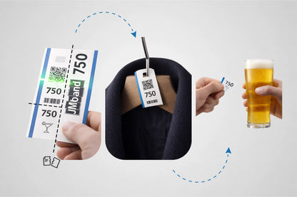 3-częściowe bilety do szatni z nadrukiem