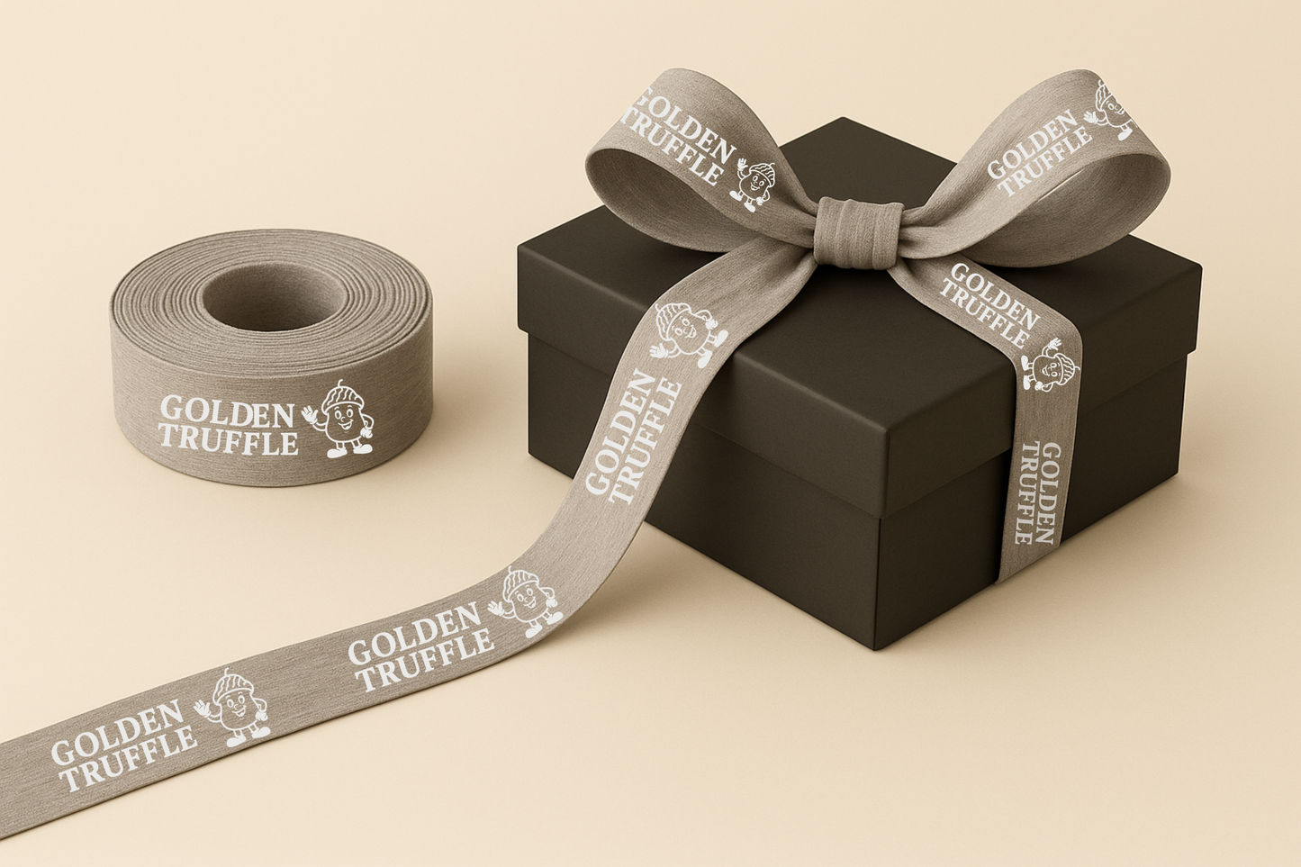 A photo of Bamboo Fabric Gift Ribbon with Print from JM Band®. Purchase ribbon in 10 mm here.