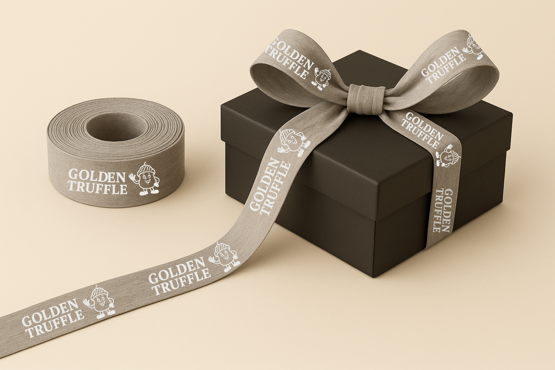 A photo of Bamboo Fabric Gift Ribbon with Print from JM Band®. Purchase ribbon in 10 mm here.