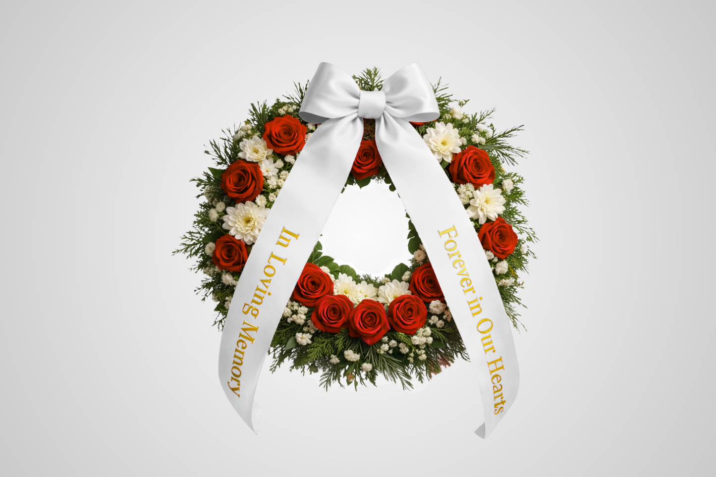 Biała, ekologiczna satynowa wstążka do bukietu z nadrukiem na zamówienie od JM Band®.