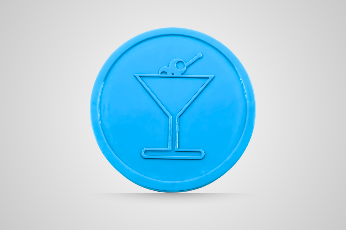Wytłoczony voucher na drinki w kolorze błękitnym od JM Band®.