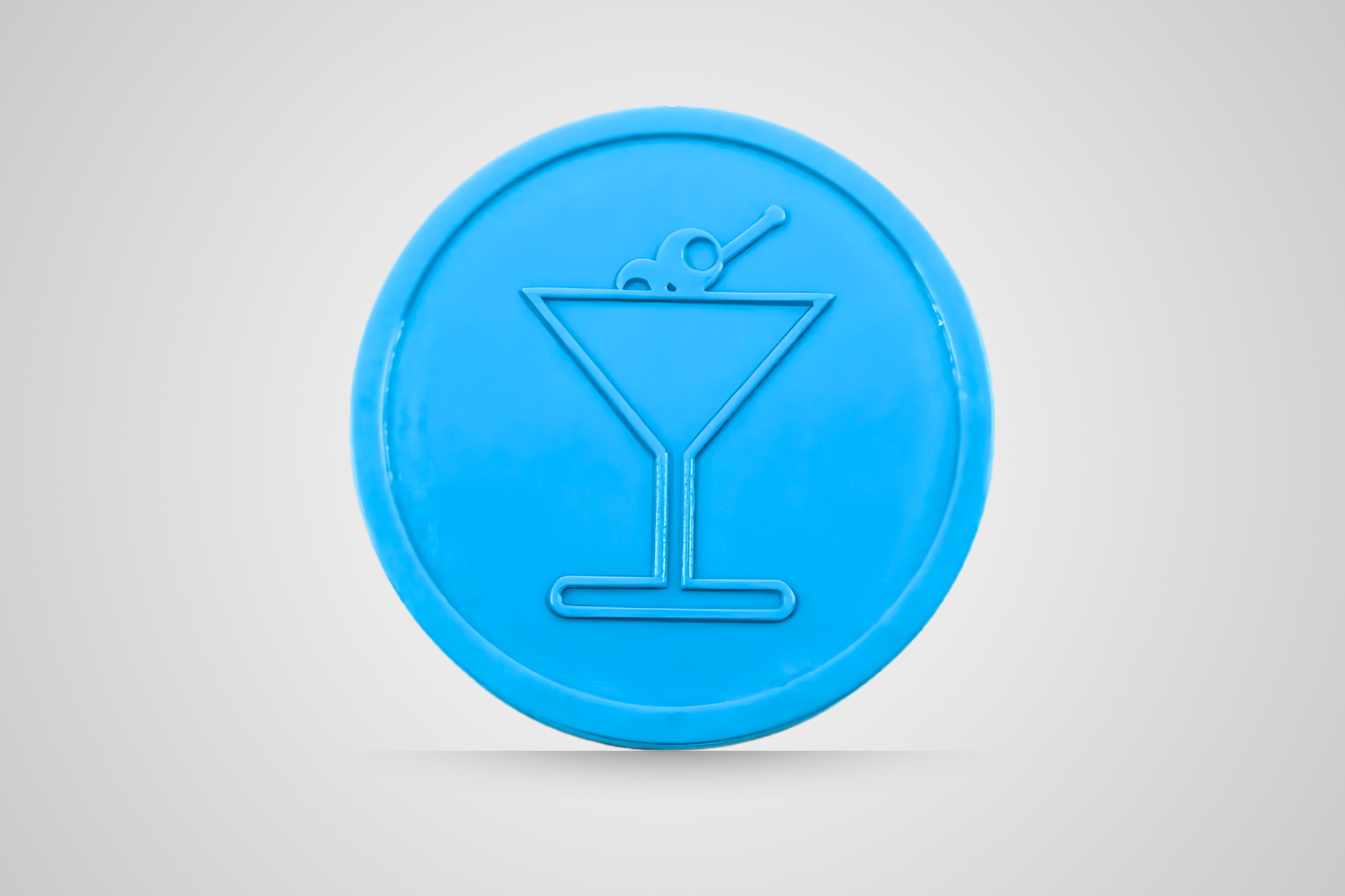 Wytłoczony voucher na drinki w kolorze błękitnym od JM Band®.