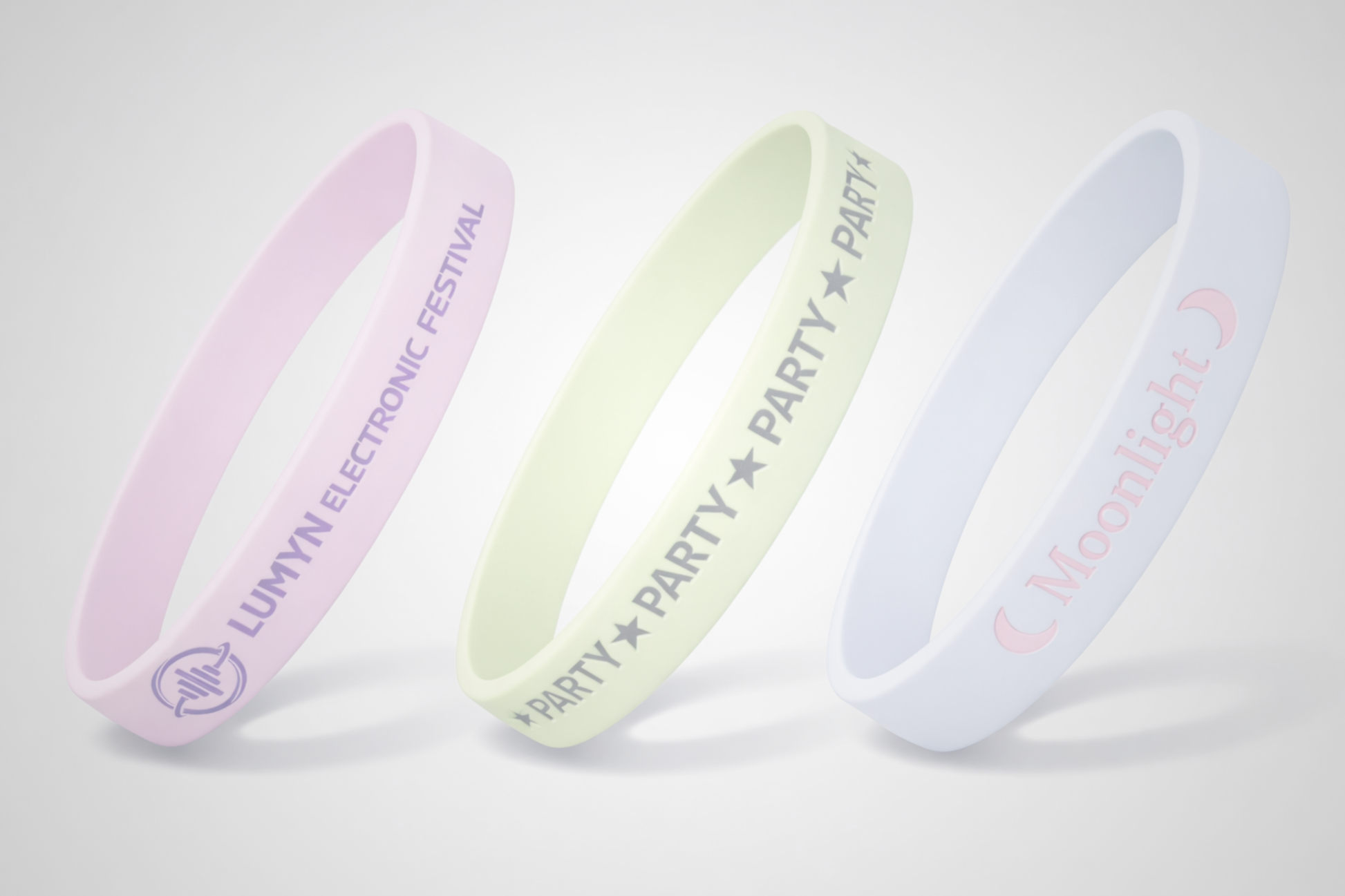 Glow in the dark silicone wristbands with print from JM Band®
