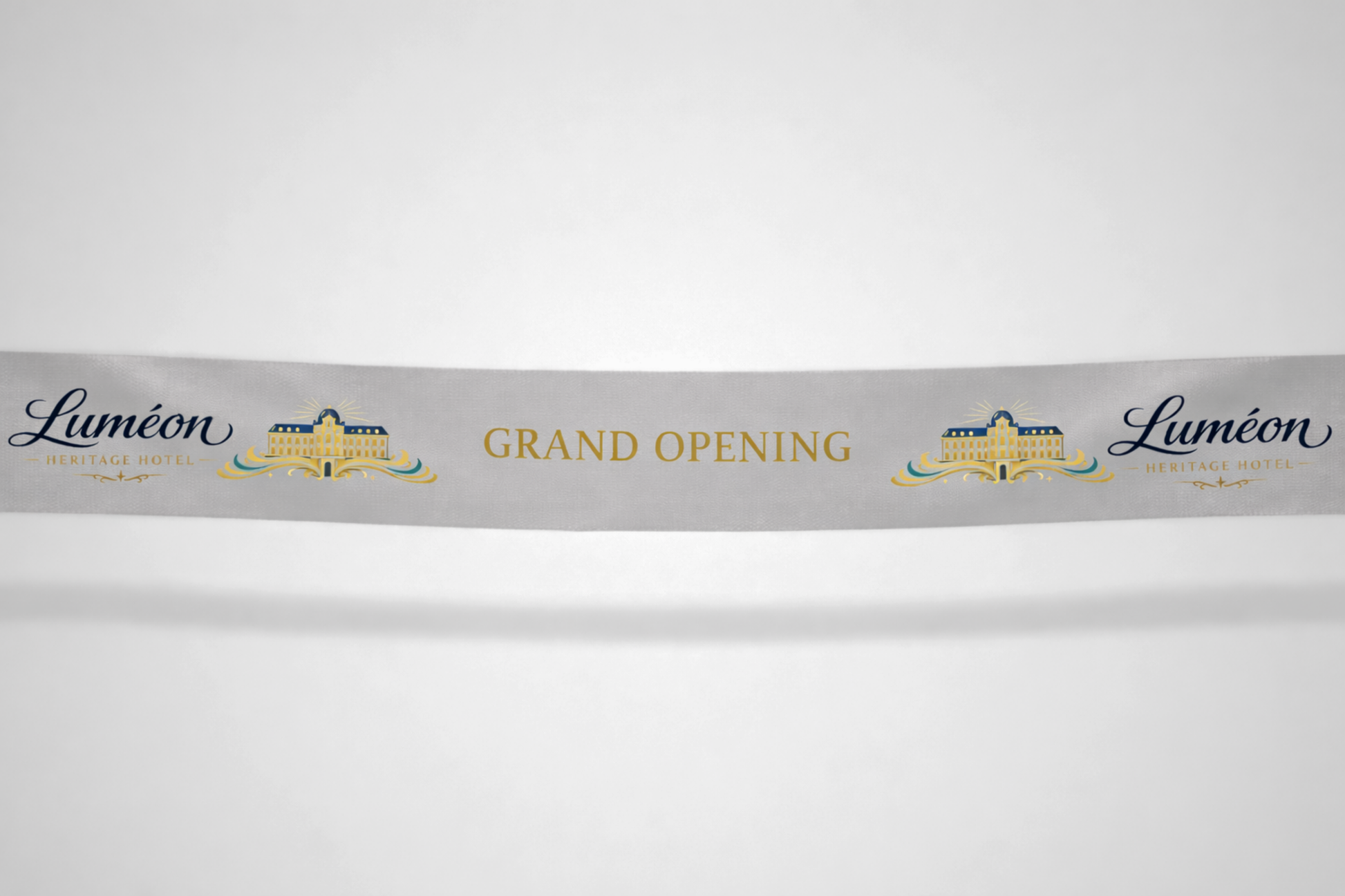 Szara wstążka inauguracyjna z kolorowym nadrukiem od JM Band®.