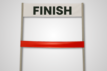 A photo of Finish Line Ribbon without Print from JM Band®. Purchase ribbon in Green here.