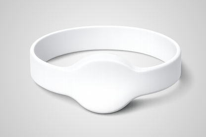 Biała silikonowa opaska na nadgarstek NFC JM02 whitelabel od JM Band®.