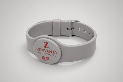 Silikonowa opaska na nadgarstek NFC z nadrukiem od JM Band®.