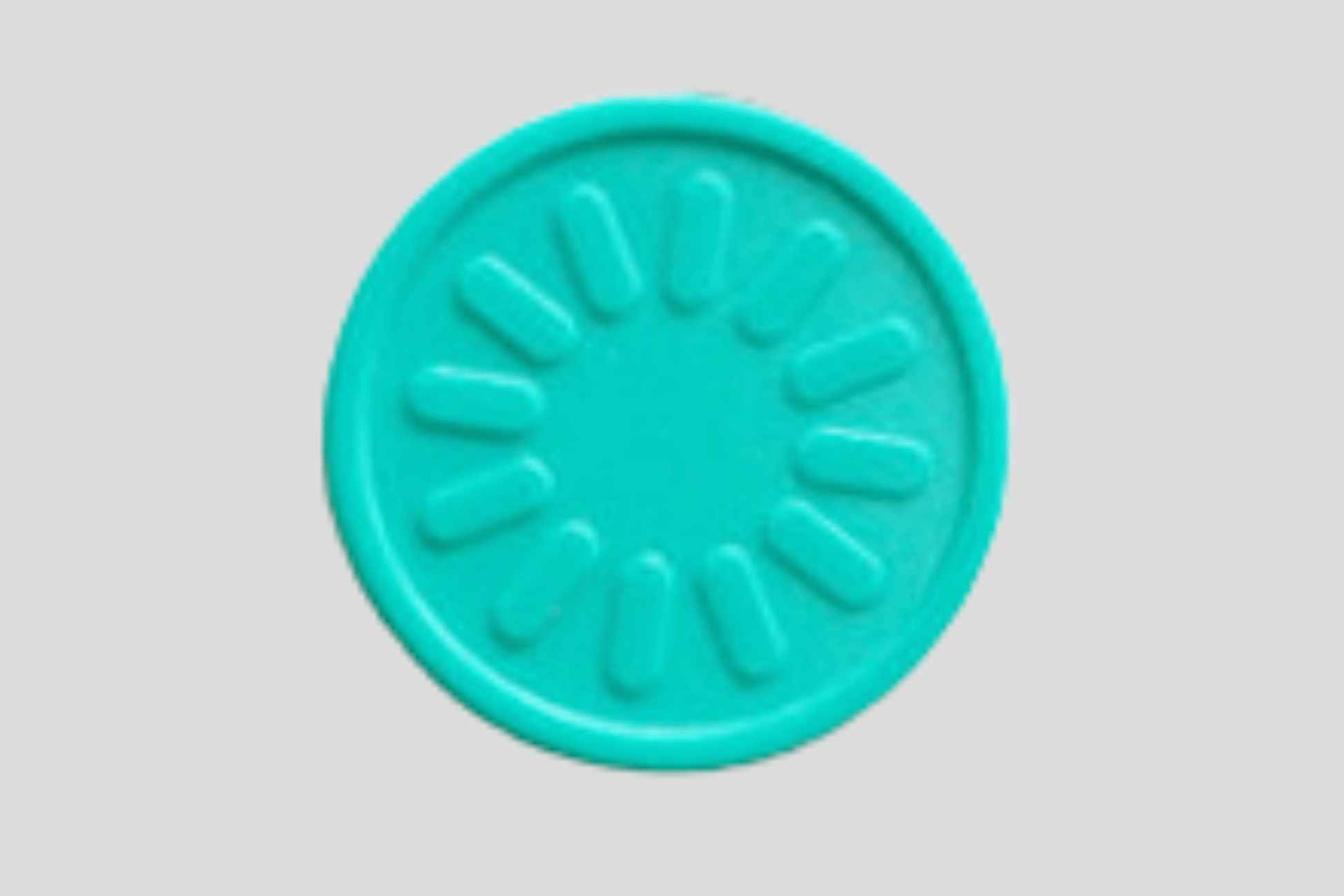 Embossed Plastic Tokens in Stock Tokens JM Band EU 1 Turquoise Flower 