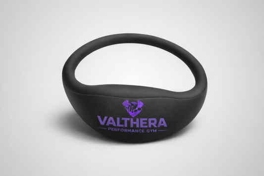 A black NFC wristband from JM Band® with printed logo